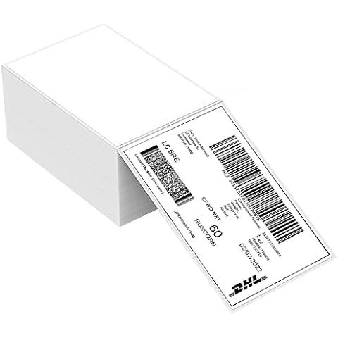 Thermal Direct Label Pack of 500 4x6 Address Shipping Labels with Perforation Fan-Fold Mail Labels Compatible with Rollo and Other Thermal Printers-Commercial Grade Cover