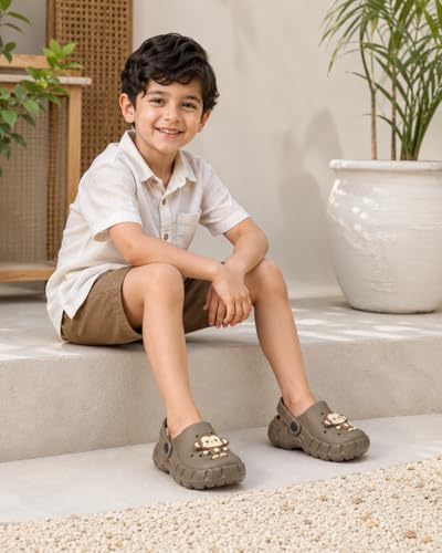 Image of Unisex Kids Clogs Soft Anti Skid Mules Sandals with Adjustable Back Strap Indoor & Outdoor Slipper for Boys & Girls Everyday Use Waterproof Jibbex Slides