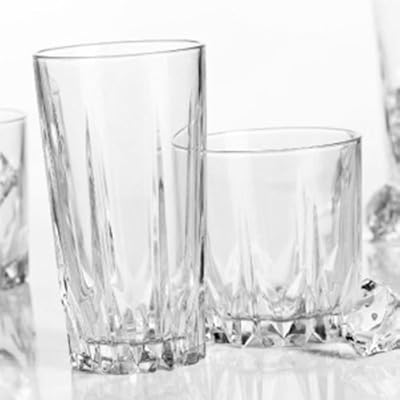 Home Essentials 3040-HE Empire Diamante Drinkware Set, 16 Piece, Clear