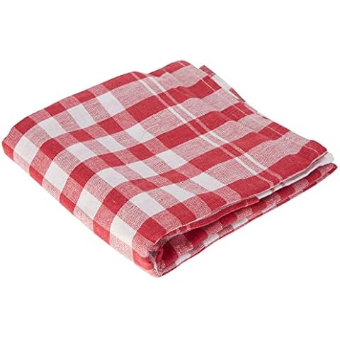 Soleil d'ocre 712033 Pack of 2 Vichy Jacquard Tea Towels Cotton 50 x 70 cm, Cotton, red, 50 x 70 cm Cover