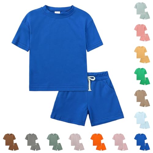 Girls 2 Piece Outfits Activewear Set Short Sleeve T-Shirt and Shorts Athletic Outfits Teen Kids Cotton Shorts Set Loung𝐞wear3