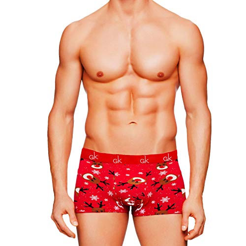 Toocool - Boxer Homme Rouge Slip Sous-vêtement élastique Père Noël Coton Nouveau F-1168, Fantaisie 1, M