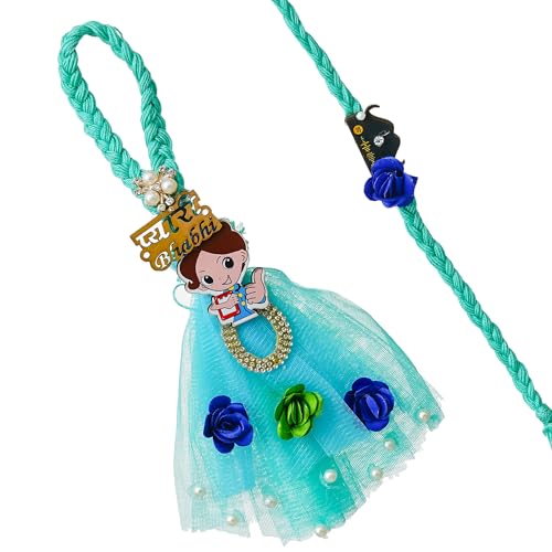 Image of eCraftIndia Pyari Bhabhi Doll Designer Rakhis for Brother and Bhabhi | Bhaiya Bhabhi Rakhi Set of 2 | Lumba Rakhi for Bhabhi | Best Bro Ever Fridge Magnet | Roli Chawal Pack
