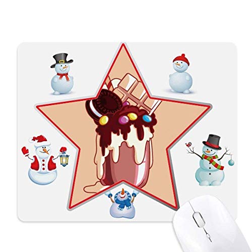 Tapis de souris bonhomme de neige et étoiles biscuits finition premium pour ordinateur