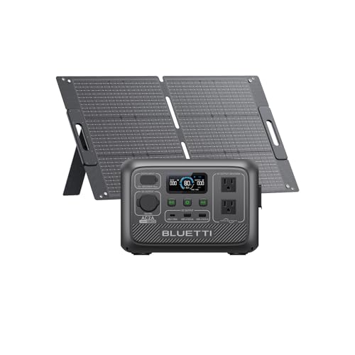 BLUETTI AC2A Portable Power Station with 100W Solar Panel Included (Ships Separately), 204Wh LFP Battery Backup, w/ 2 300W (600W Power Lifting) AC Outlets, 0-80% in 40 Min, Solar Generator for Camping
