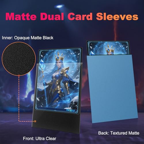 Image of 600 Pack MTG Card Sleeves, Matte Dual Card Sleeves with Opaque Back & Smooth Shuffle, Tear Resistant Card Protectors for MTG, TCG and Game Cards (6 Colors)