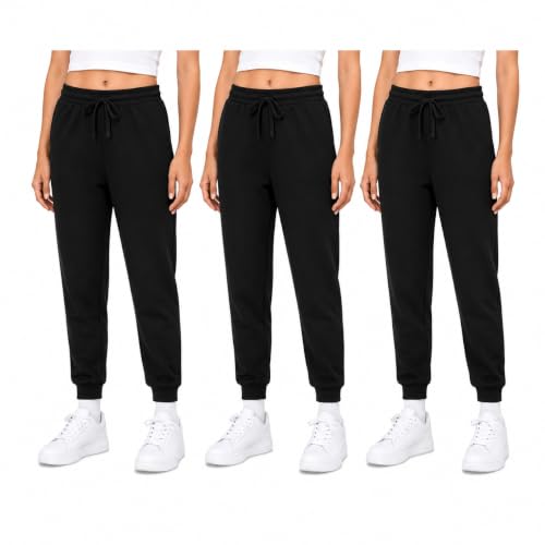 Image of Sweet Hearts Girls Sweatpants - 3 Pack Super Soft Performance Jogger Girls Pants: Made in USA (Sizes 5-18)