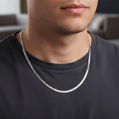 Image of THE MEN THING Chain for Men, Luxury Pure Titanium Steel Chain | Silver Stainless Steel Chain | Necklace Jewellery for Men & Boys