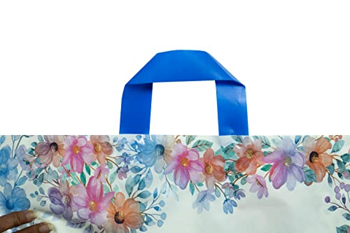 Infinite Pack 18\" x18\"(100pcs) Floral Thank You Bag with Soft Loop Handle & Bottom Gusset - 2.35 Mil Thick Plastic Merchandise Shopping Bag for Goodies, Clothing, Shower Gift, Retail Boutique Bags - Thumbnail 3
