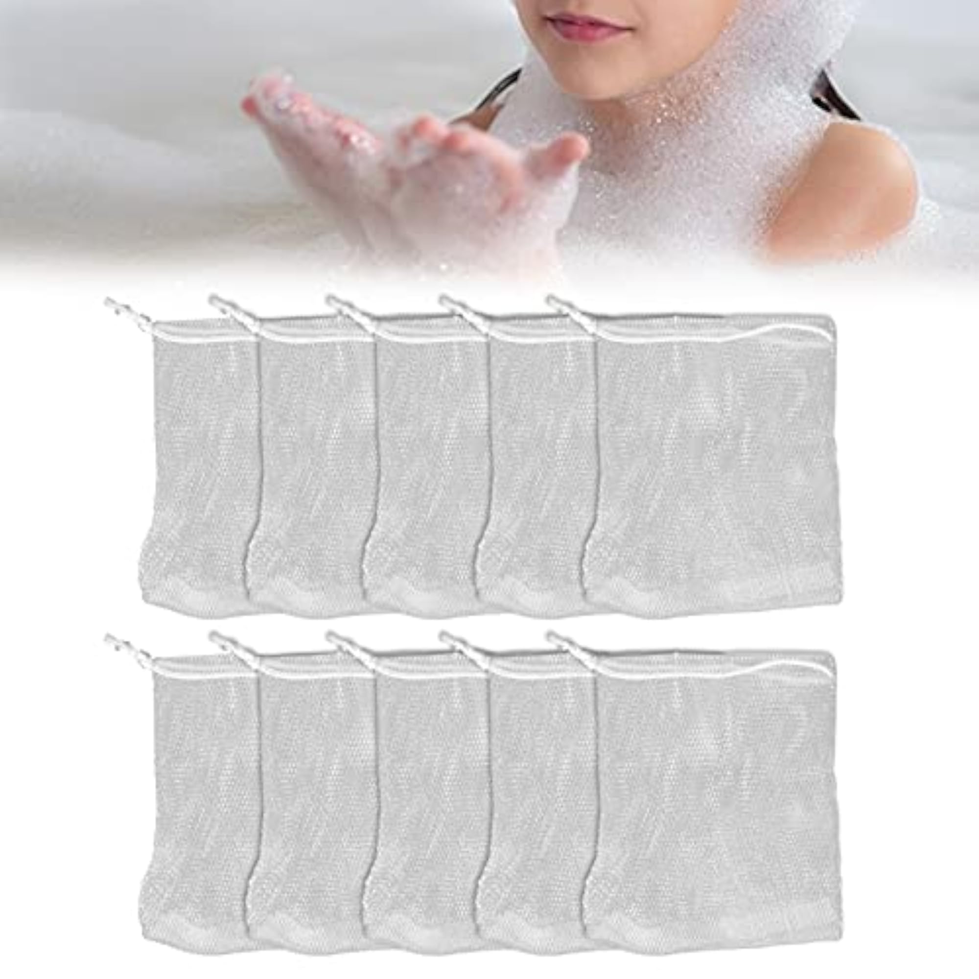 Bubble Mesh Bag, Travel Portable Foam Pouch for Bathing