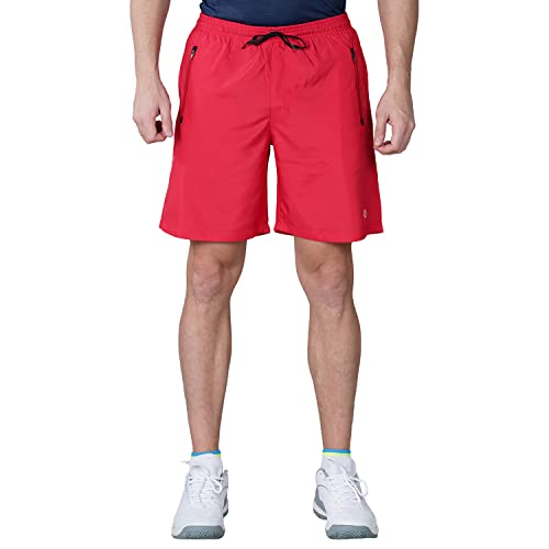 Image of Nivia Urban Peach Shorts for Men | Shorts for Gym | Sports Shorts | Running Shorts (Red /Black,XS)