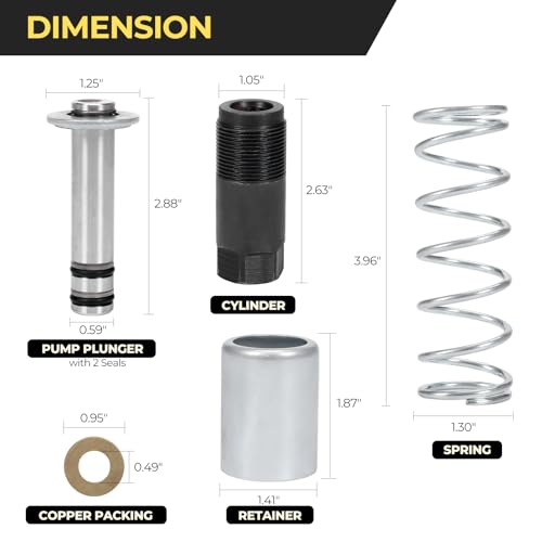 Image of Low Side Smaller Pump Piston Pump Plunger Kit Fit for Most 3 Ton Jack, Compatible with Torin Big Red /Harbor Freight Daytona Pittsburgh /Arcan 3 Ton Floor Jack Rebuild