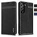 Produktbild Hülle Echt Leder für Samsung Galaxy S21 FE 5G - Premium Echte Lederhülle mit Standfunktion Kartenfach Magnetverschluss Flip Case Ledertasche Handyhülle Schutzhülle Klapphülle  Schwarz