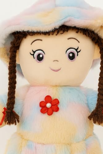 Image of Fun4you Soft Doll for Girls | Cute & Huggable Plush Stuffed Toy | Colorful Cartoon Doll with Hat & Dress Return Gift | Big Kids Soft Toy & Room Decor (Multicolor, 60 cm)