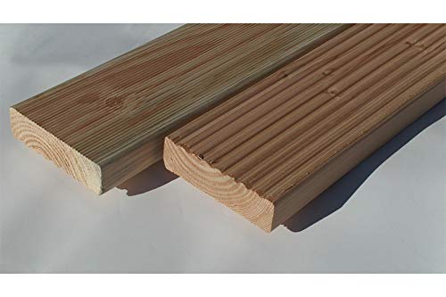 Preisvergleich Produktbild Muster Douglasie Terrassendiele einseitig glatt gehobelt, einseitig glatt / gebürstet, 40 x 145 mm (6,59 / lfm)