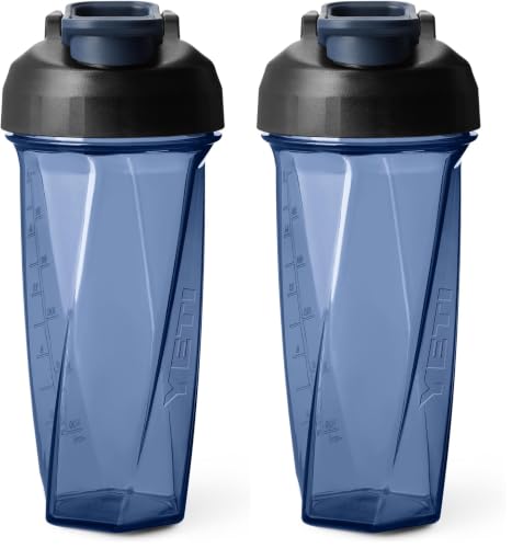 Image of YETI Yonder Helimix Vortex Blender Shaker Bottle Holds up to 27oz | No Blending Ball or Whisk | USA Made | Portable Pre Workout Whey Protein Drink Shaker Cup | Dishwasher Safe, Navy (Pack of 2)