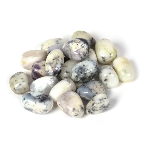 Justinstones 1/2LB White Opal Tumbled Polished Natural Crystal Healing Pocket Stones Rock Collection