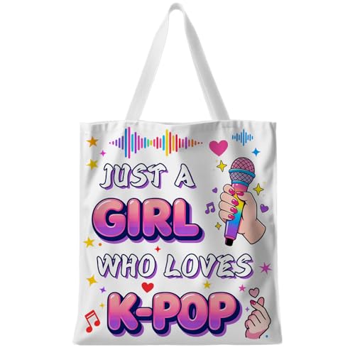 CYUXING Bolso de mano de lona estilo coreano con estampado morado y rosa, regalo de moda exquisito para chicas, bolso de mano de gran capacidad con diseño elegante para adolescentes y mujeres