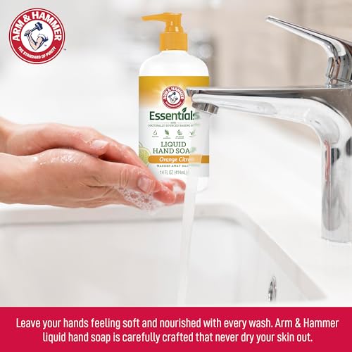 Arm & Hammer Liquid Hand Soap for Skin Cleaning - Cleanser for Kitchen & Bathroom with Orange Citrus Scent - Natural Hand Soap Cleanses, Softens 14 FL Oz (414ml) - image 3
