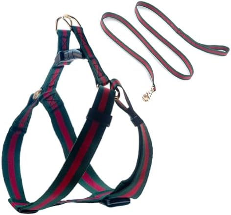 Elegant and Stylish Dog Harness and Leash,Durable Soft Neck and Chest Adjustable Pet Harness,Luxury Dog Harnesses and Dog Leashes Set Packing Gift for Puppy Small Dogs