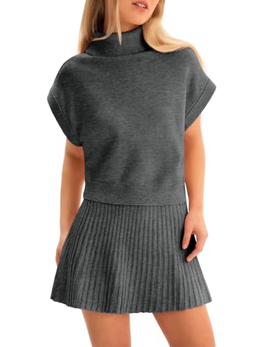 Ensemble jupe et pull col roulé chic pour le bureau et sorties