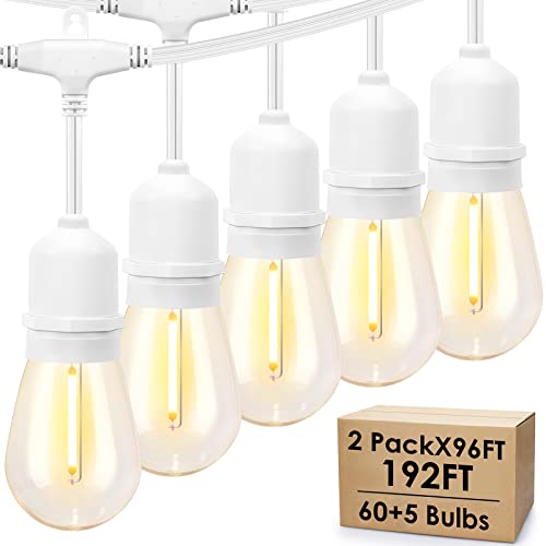 Mlambert 2 Pack 96FT Outdoor String Lights with 60+5 LED