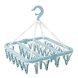 Dioche Percha para Ropa DrLaundry con 32 Clips - Rejilla de Secado Plegable y Portátil con Clamp/Holder para Ropa Interior para Calcetines, Interior, Sujetadores y Bufandas - Diseño Giratorio de 360