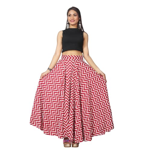 Image of JYESHTA Women's American Crepe Flared A Line Stitched Long Skirt with 12 Mtr Flare 40 in Height | Skirts for Women Long Length | Long Skirts for Girls