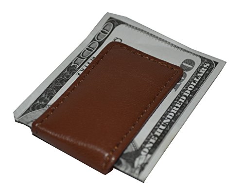 Image of LB LEATHERBOSS Men's New Leather Strong Magnetic Money Clip (Brown)