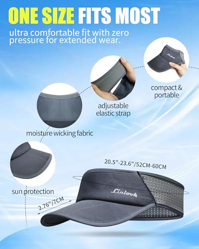 Image of Sports Sun Visor for Men & Women Breathable Mesh, Stretchy Foldable Cooling Visor Hat for Running, Golf, Tennis, Hiking