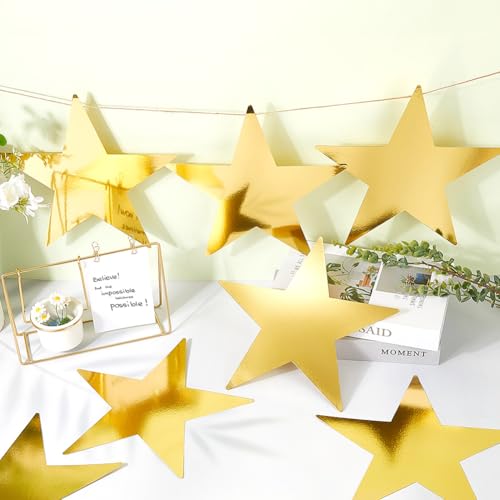 SOFPLATE 36 Stück 11 Zoll Große Goldene Stern Ausschnitte Aus Papier Glitzersterne Doppelseitig Bedruckt Glänzende Glitzer Schimmernde Kunst Konfetti Ausschnitte Für Heimwerker Pinnwand Klassenzimmer
