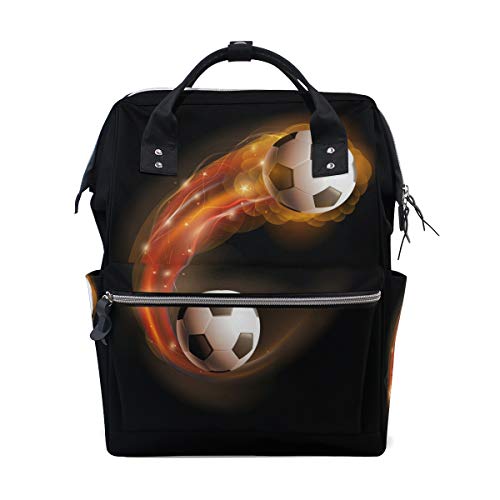 zaino da viaggio in tela con motivo Soccers On Fire