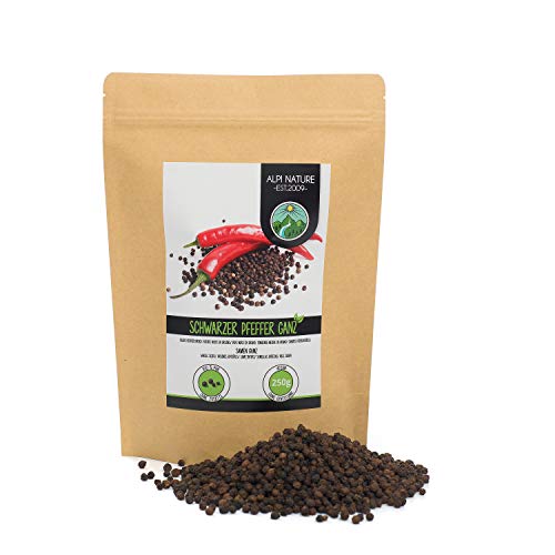  Poivre noir entier (250g), grains de poivre no...