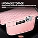 Hugwits Car Center Console Cover, Waterproof Leather Car Armrest Cover Cushion with Side Storage Pockets, Upgraded Vehicle Armrest Storage Box, Universal for SUV, Sedan, Truck (Pink)