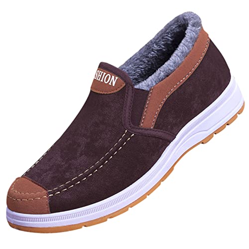 Zapatos para hombre, zapatos de invierno para hombre, impermeables, forrados, sin cordones, botas de trabajo, zapatillas de invierno, botas de senderismo, ligeras, térmicas, de gamuza, botas de