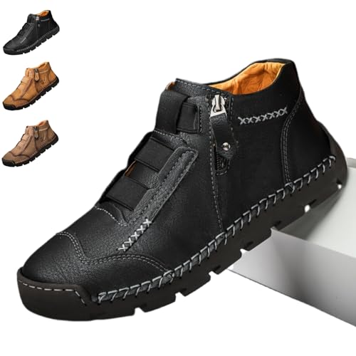 Matufit Shoes for Men, Men's Genuine Leather Waterproof Non-Slip Fashionable Orthopedic Shoes, Resistant, Comfort