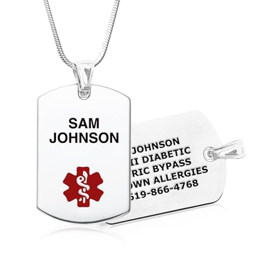 Divoti Custom Engraved Stainless Steel Medical Alert ID Necklace |
