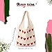Imagen de KHDULQ Bolso de Punto en Forma de Corazón para Mujer 36×30cm Shoppers y Bolsos de Hombro Bolso Shopper Mujer Adecuado para el Trabajo