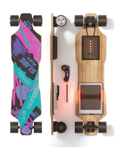 Electric Skateboard with 900W Motor & RGB LED, 37" Longboard with Remote Control, 4 Modes Max 16Mph, 9 Layers Deck, Electric Skateboards for Adults & Teens Effortless Commutes and Fun Rides