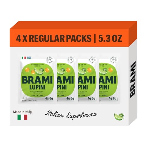 BRAMI Lupini Beans Snack, Chili & Lime | 7g Plant