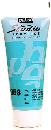 Pebeo Studio Acrylic Paint Iridescent Green/Blue 100 ml [Pack of 3 ]