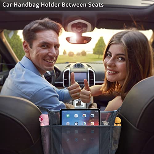 Wllwoo Car Net Pocket Handbag Holder Between Seats Back Storage Organizer Purse Holder For Console Front Seat Storage Barrier #TOP5