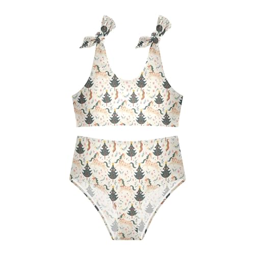 Christmas Tree Girls Two Piece Tankini Swimsuits Summer Bathing Suit Beach Swimwear Set4