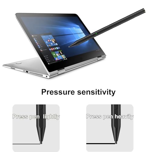 C581S Digitaler MPP 2.0 Tilt Stylus Pen Kompatibel mit HP MPP 2.0 Tilt Pen Digitaler Eingabestift(3J122AA) für HP Pavilion x360 Pen Envy x360 Pen Spectre x360 Pen, 4096 Druckempfindlichkeit, Schwarz