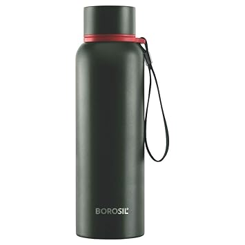 Borosil Hydra Trek 700 ml Stainless Steel Water Bottle | Double Wall Vacuum Insulated Flask, Green | 20 Hours Hot & 24 Hours Cold | Ideal for Personal & Corporate Gifting | 1 Year Warranty - image, photos