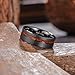King Will 8mm Black Tungsten Rings for Men Nature Red Wood Inlay Centre Grooved Mens Wedding Band Fashionable Engagement Ring Matte Brushed Pipe Cut Comfit Fit Durable, Size 10.5