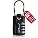 Produktbild OW-Travel Kabelschloss 4 Stellig Zahlenschloss Kofferschloss Vorhängeschloss Gepäckschloss Sicherheitsschloss TSA Lock Cable USA Schloss Zahlencode für Reisekoffer Spind Rucksack Luggage:1 Schwarz