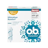 o.b. Tampon, ProComfort Normal, für mittlere bis stärkere Tage, von Öko-Test sehr gut bewertet**, ultimativer Komfort* und zuverlässiger Schutz, 64 Stück, Verpackung kann abweichen