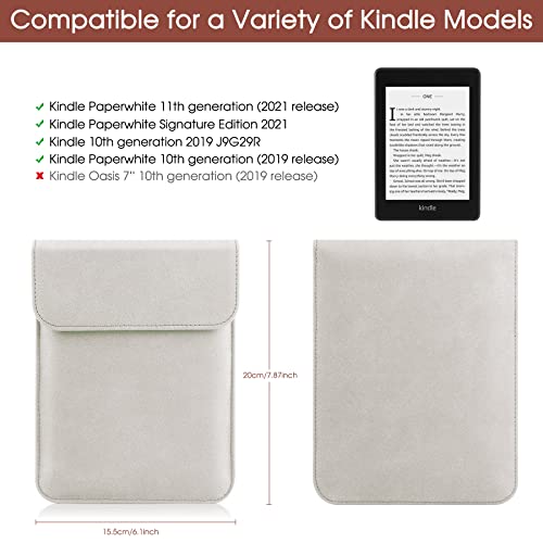 HoYiXi Custodia a Tasca per 6.8'' Kindle Paperwhite 11a Generazione 2021/Kindle Paperwhite Signature Edition 2021/Kindle 2019 Custodia Sleeve per 6 - 6.8'' Kindle Kobo E-reader E-book, Argento - Image 3