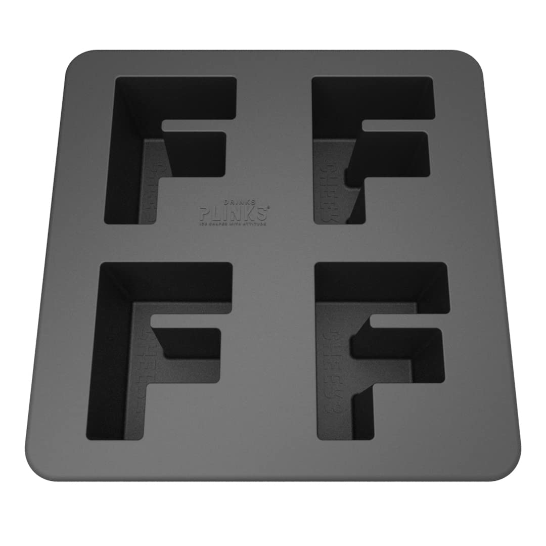 DRINKSPLINKSSilicone Ice Cube Mold Tray - Custom Letter F. Personalized Monogram Big Ice Cube Molds for Whiskey, Bourbon, Cocktails, and Customized Gifts with Initials. Alphabet Mold for Every Name.